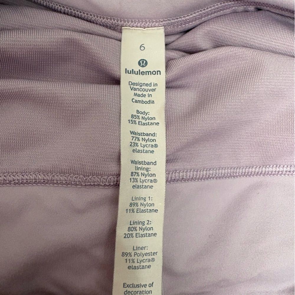 lululemon athletica Light Purple Athletic Shorts Size 6 - Picture 5 of 6